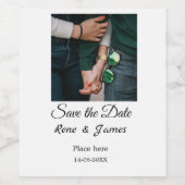 Minimal Foto Schwarz klassisch elegant gerettet Weinetikett (Einzelnes Label)