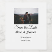 Minimal Foto Schwarz klassisch elegant gerettet Weinetikett (Einzelnes Label)