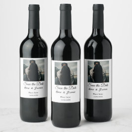 Minimal Foto Schwarz klassisch elegant gerettet Weinetikett