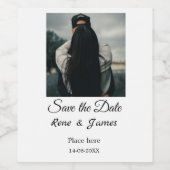 Minimal Foto Schwarz klassisch elegant gerettet Weinetikett (Einzelnes Label)