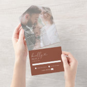 Minimal Foto Terracotta Wedding All In One Einladung (Abreißen)