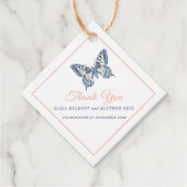 Minimal Frack Korallenblauen Hochzeit danke Geschenkanhänger (Vorderseite)