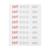 Minimal Freude und Schneeflocken rot, grau Weihnac (Bogen)