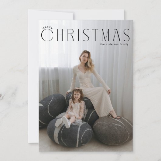 Minimal frohe Weihnachten auf Portrait (Vorderseite)