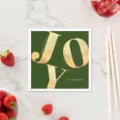 Minimal frohe Weihnachten Imitate Gold Foil Joy Ho Serviette (Beispiel)