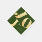 Minimal frohe Weihnachten Imitate Gold Foil Joy Ho Serviette (Ecke)