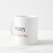 Minimal frohe Weihnachten, nüchtern Support Xmas Kaffeetasse (Vorderseite Links)
