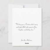 Minimal frohe Weihnachtsbaumgrün Feiertagskarte (Rückseite)