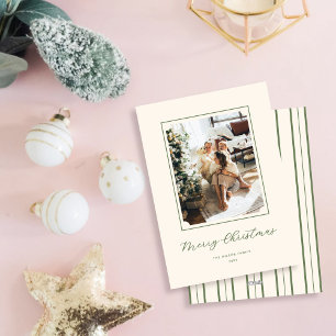 Minimal frohe Weihnachtsschrift Vertikal ein Foto Feiertagskarte