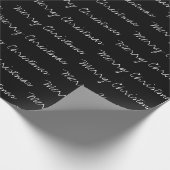 Minimal frohe Weihnachtstypografie Schwarz-weiß Geschenkpapier (Ecke)