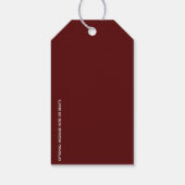 Minimal FRÖHLICH | Deep Red Holiday Geschenkanhänger (Rückseite)