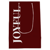 Minimal FRÖHLICH | Deep Red Holiday Mittlere Geschenktüte (Rückseite)