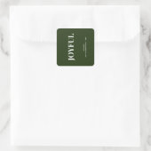Minimal FRÖHLICH | Waldgrüne Feiertage Quadratischer Aufkleber (Tasche)