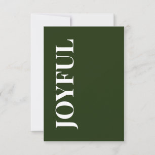 Minimal FRÖHLICH Waldgrüne Weihnachtsgrüße Karte