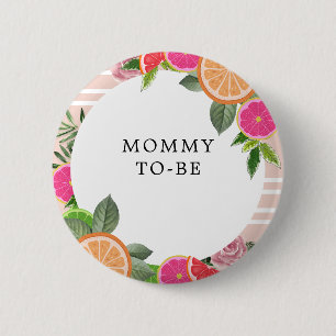 Minimal fröhliche Sommer Zitrusfrüchte Botanische  Button