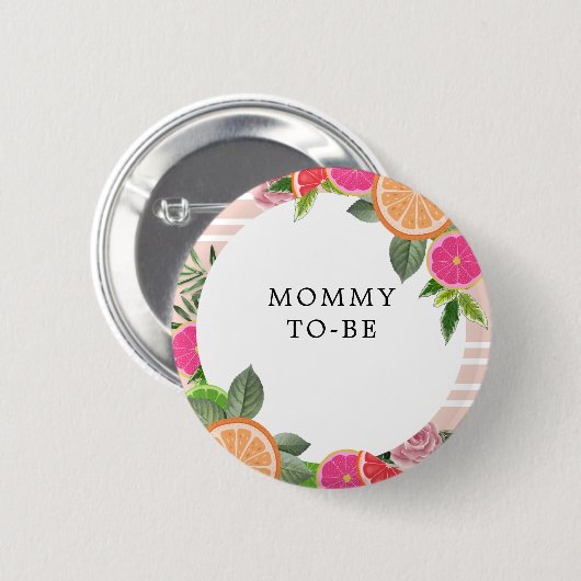 Minimal fröhliche Sommer Zitrusfrüchte Botanische  Button (Vorne & Hinten)