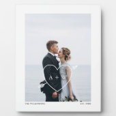 Minimal Full Wedding Foto, Heat & Arrow Initialen Fotoplatte (Vorderseite)