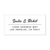 Minimal Fun Couple's Name and Address Wedding Permastempel (Design)