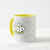 Minimal Fun SUPER POP! Popcorn Pun | Pop Art Tasse (Vorderseite Links)