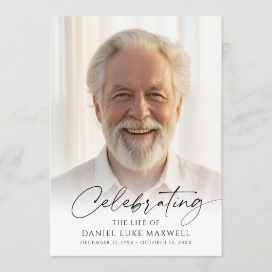 Minimal Funeral Memorial Photo Celebration of Life Programm (Vorderseite)