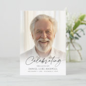 Minimal Funeral Memorial Photo Celebration of Life Programm (Stehend Vorderseite)