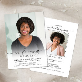 Minimal Funeral Memorial Photo In Loving Memory Einladung