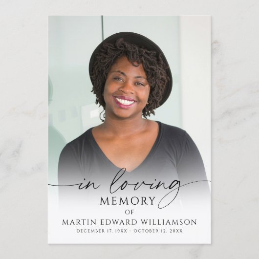 Minimal Funeral Memorial Photo In Loving Memory Programm (Vorderseite)