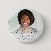 Minimal Funeral Photo In Loving Memory Memorial Button (Vorderseite)