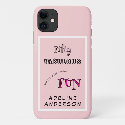 Minimal Fünfzig Fabelhafte Pink-Typografie 50. Geb Case-Mate iPhone Hülle (Rückseite)