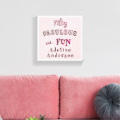 Minimal Fünfzig Fabelhafte Pinke Typografie 50. Ge Leinwanddruck (Insitu (Wohnzimmer))