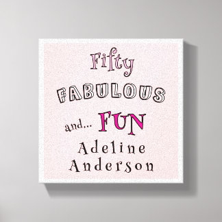 Minimal Fünfzig Fabelhafte Pinke Typografie 50. Ge Leinwanddruck
