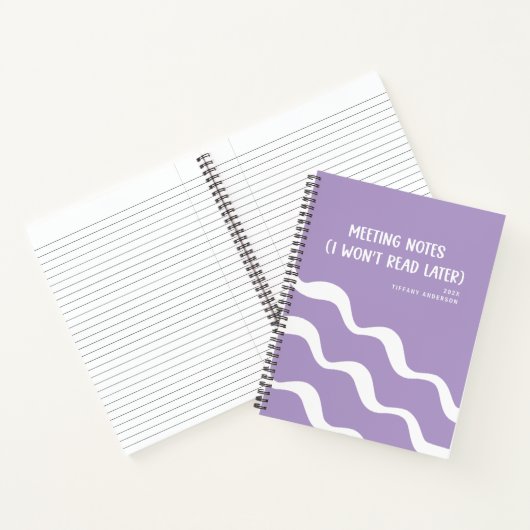 Minimal Funny Coworker Meetings Office Name Year Notizblock (Innenseite)