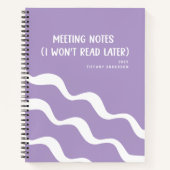 Minimal Funny Coworker Meetings Office Name Year Notizblock (Vorderseite)