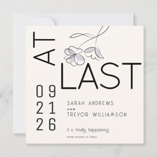 Minimal Funny Modern Floral Dusty Plum and Buff Einladung (Vorderseite)