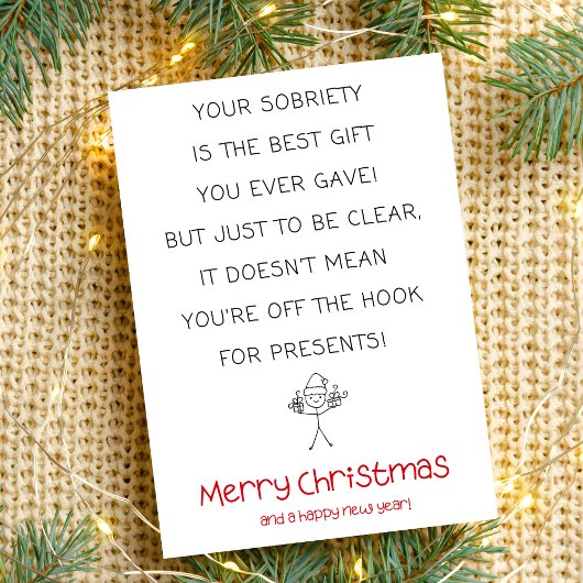 Minimal Funny Sobriety Weihnachtskarte Karte