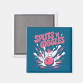 Minimal Funny Splits 'n Giggles Bowling Magnet (Vorderseite/Rückseite)