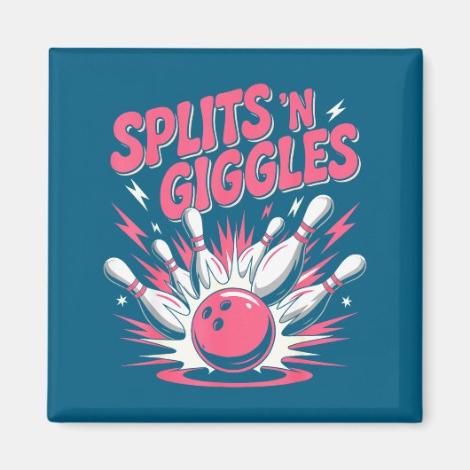 Minimal Funny Splits 'n Giggles Bowling Magnet (Vorne)