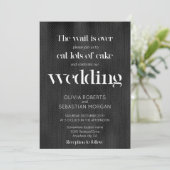 Minimal Funny Typografy Black Textured Wedding Einladung (Stehend Vorderseite)