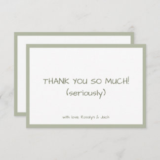 Minimal für Lässige Handschrift bei Dusty Green Dankeskarte