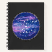 Minimal Galaxy Moon Design | Cosmic Aesthetic Art Notizblock (Vorderseite)
