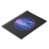 Minimal Galaxy Moon Design | Cosmic Aesthetic Art Notizblock (Linke Seite)