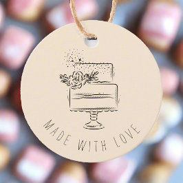 Minimal gebackene Waren Kuchen rot rosa Etiketten