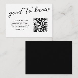 Minimal Geblüht Kalligrafie-Hochzeitwebsite QR Begleitkarte