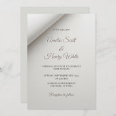 Minimal geklappter Schatten Moderne Hochzeitseinla Einladung (Vorne/Hinten)