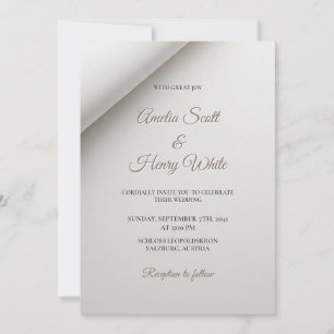 Minimal geklappter Schatten Moderne Hochzeitseinla Einladung