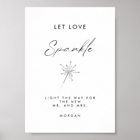 Minimal Gelassen Liebe Sign Wedding Table Sign Poster (Vorne)