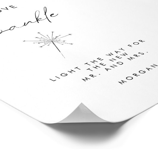 Minimal Gelassen Liebe Sign Wedding Table Sign Poster (Ecke)