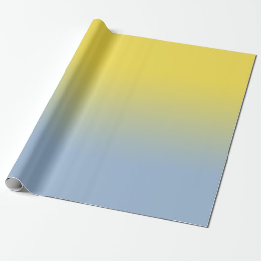 Minimal gelb bis leicht blau Ombré Geschenkpapier (Ungerollt)