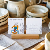 Minimal gelbe blaue Illustratorkerze Quadratische Visitenkarte