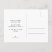 Minimal gelbe neue Zuhause-Adresse bewegen Ankündigungspostkarte (Rückseite)